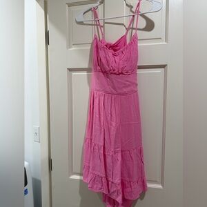 B Darlin Pink Spaghetti Strap Tiered Sundress